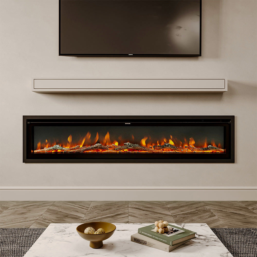Media Wall Fireplace | 3-in-1 Electric Fireplace Insert with Realistic LED Flames