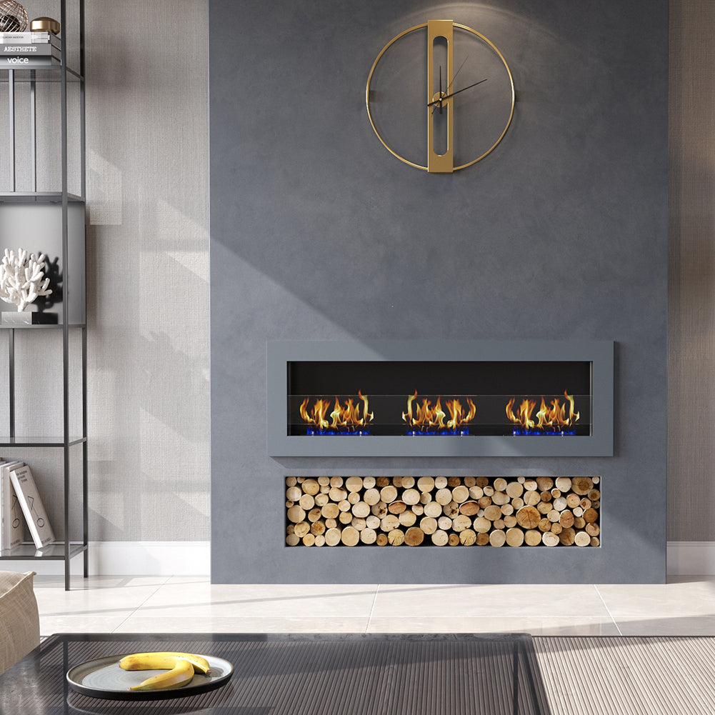 35/47 Inch Bioethanol Stainless Steel Wall Mounted Fireplace