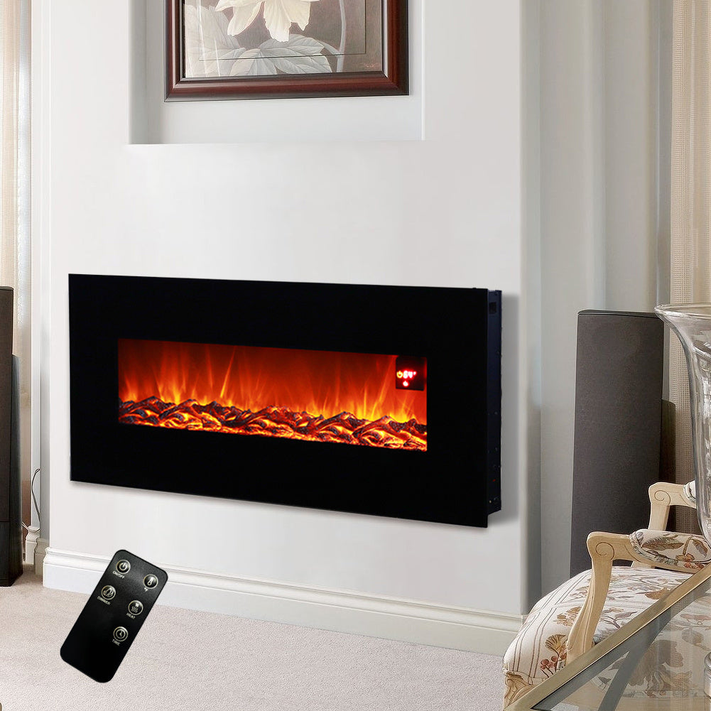 50 Inch Wall Mounted Electric Fireplace with Remote