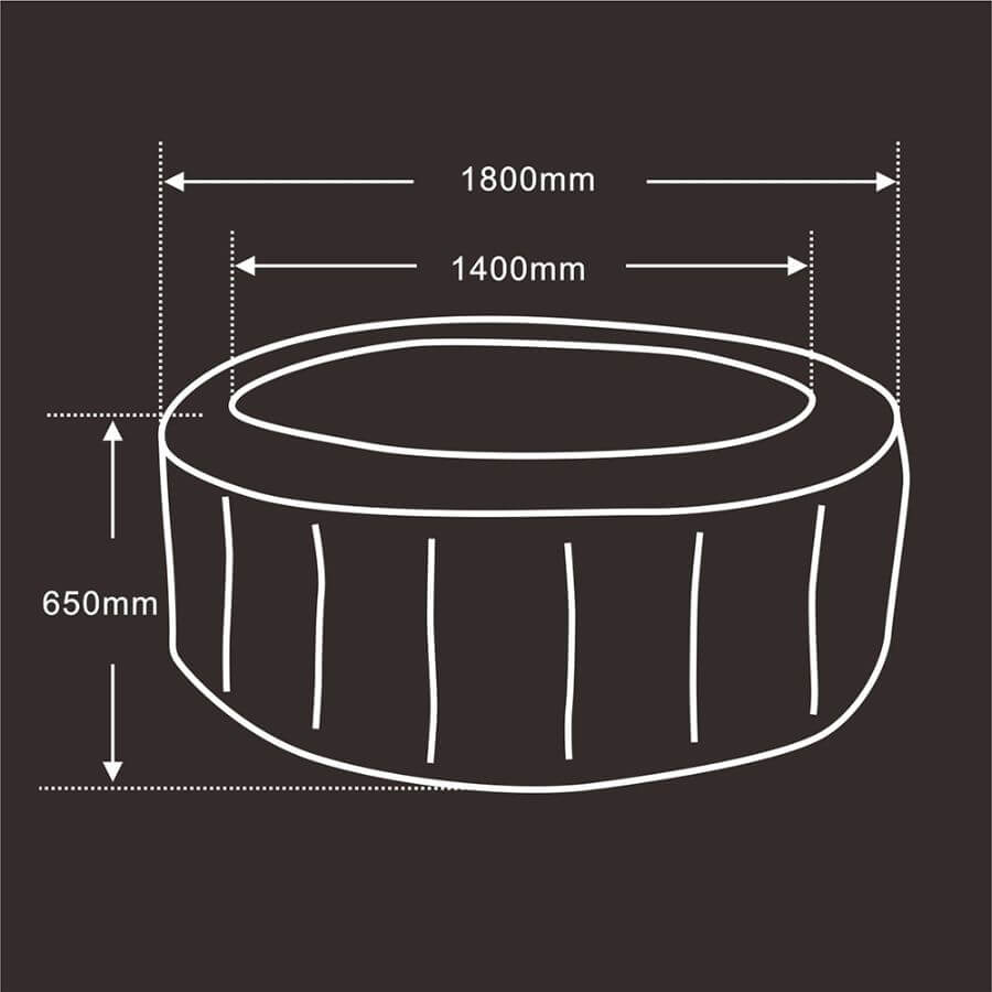 ALEKO Round Inflatable Hot Tub Spa With Cover 2-4 Person - 210 Gallon - Light Blue and White I SPAFAIR