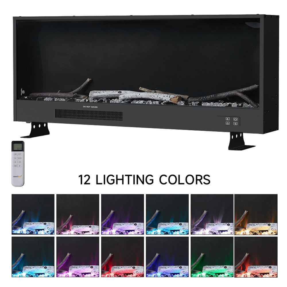 33/46/58inch WiFi Electric Fireplace with LED Display, Realistic Flame Effect & App Control