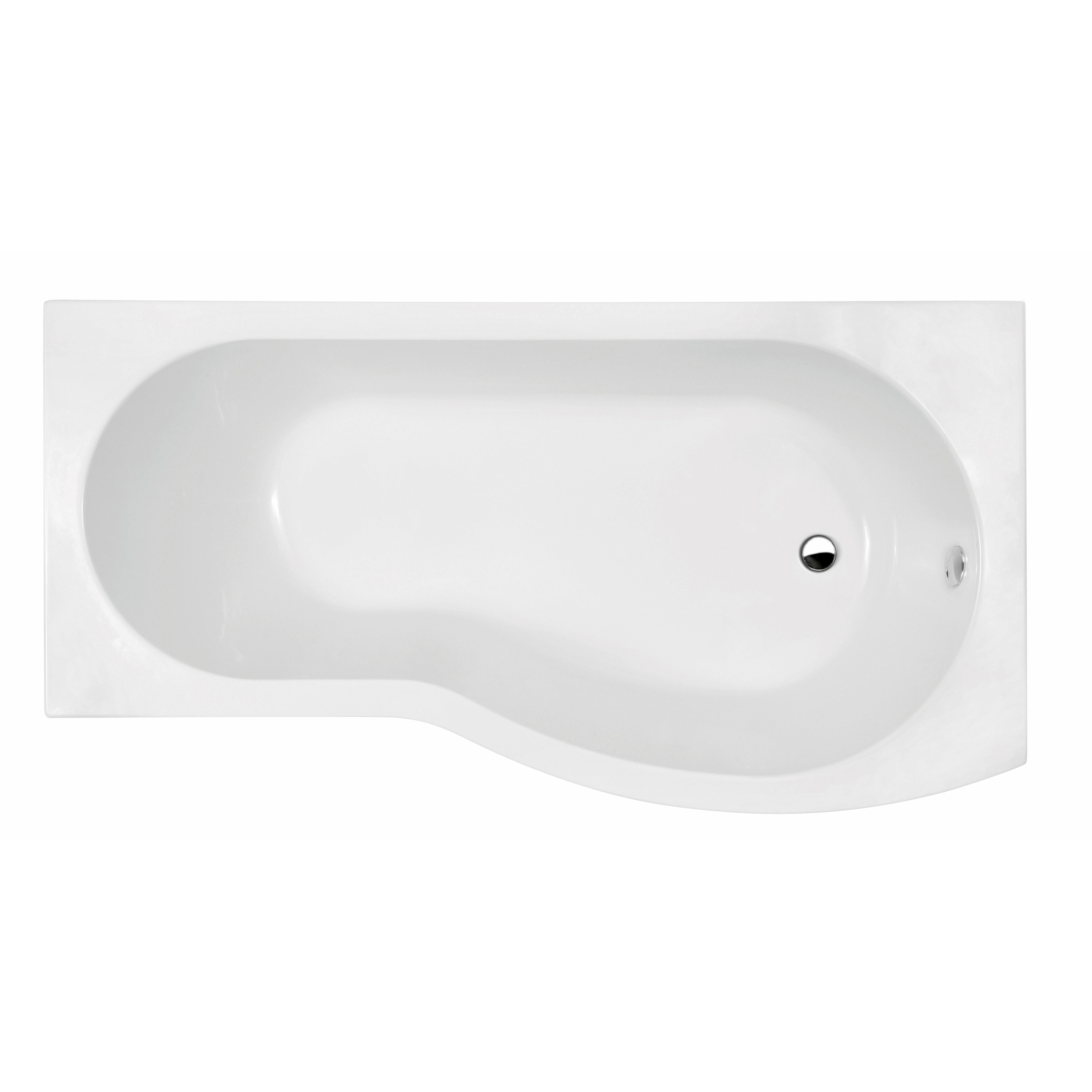 1500mm - Right Hand B-Shaped Bath - White | Acrylic - Nuie