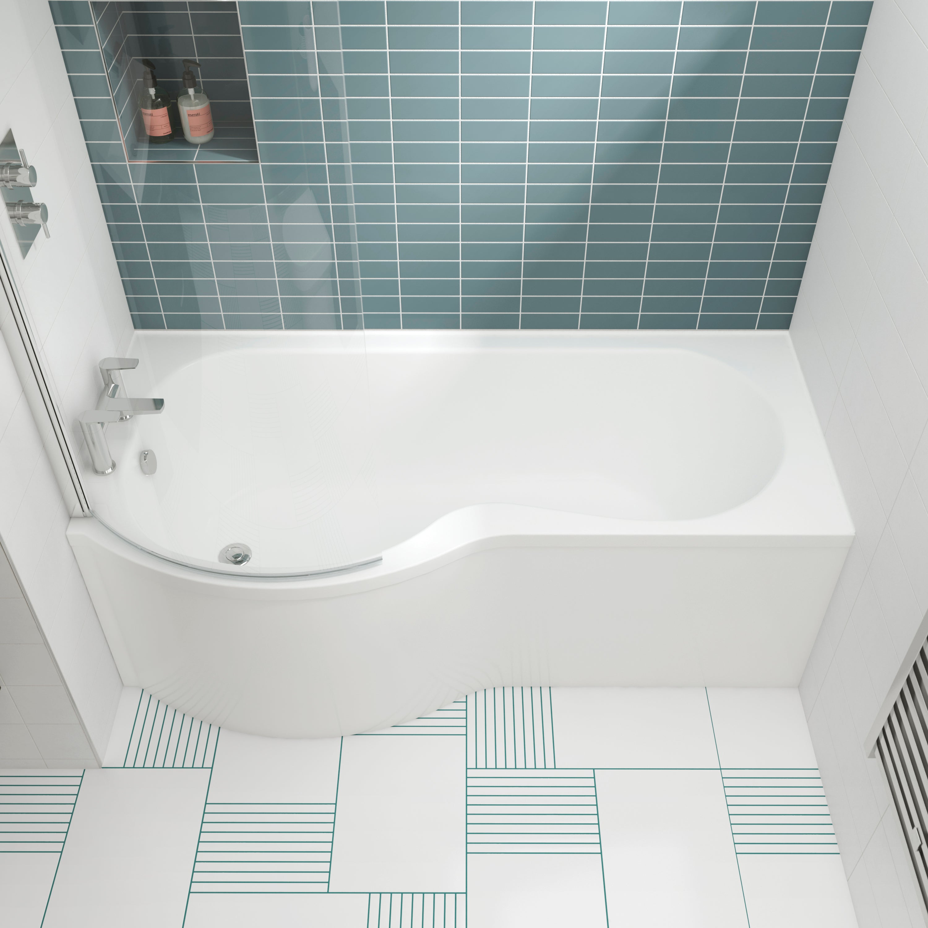 1700mm Left/Right Hand B-Shaped Bath