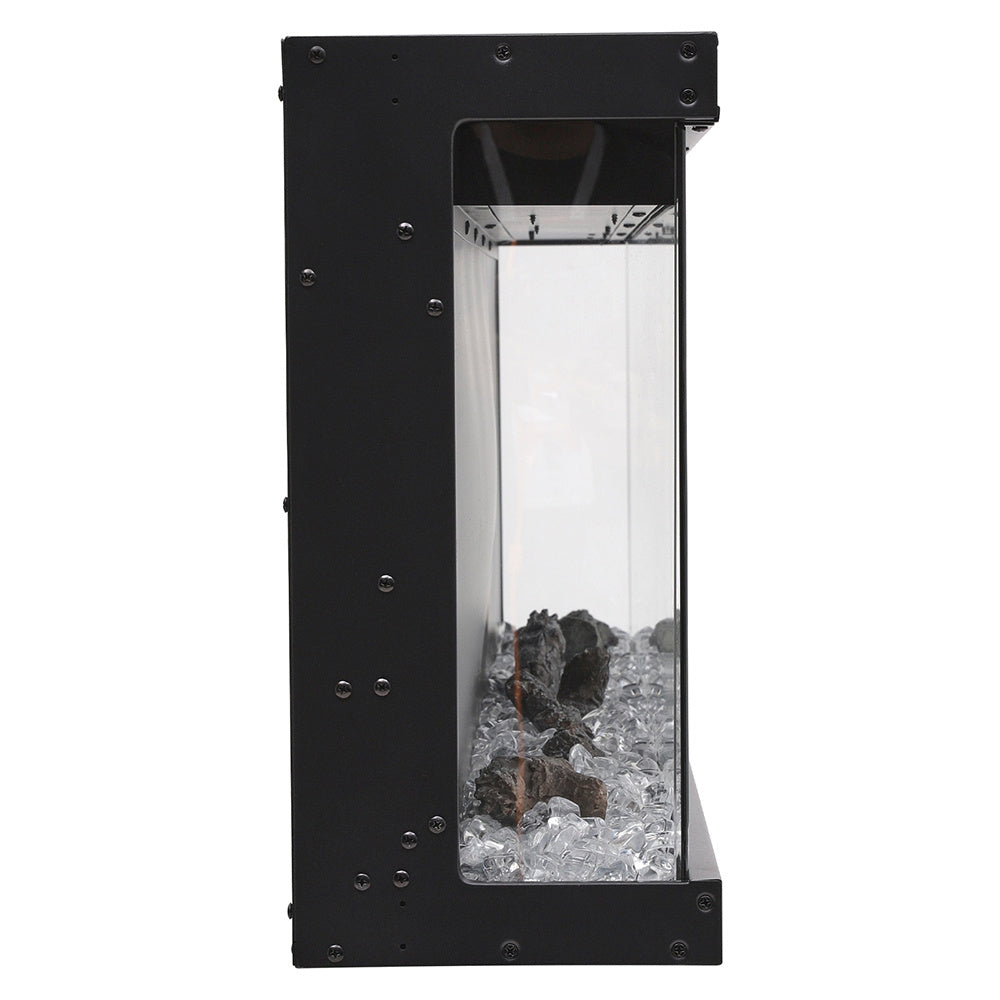 Panoramic 2/3-Sided Electric Fire Insert with Crystal Stones