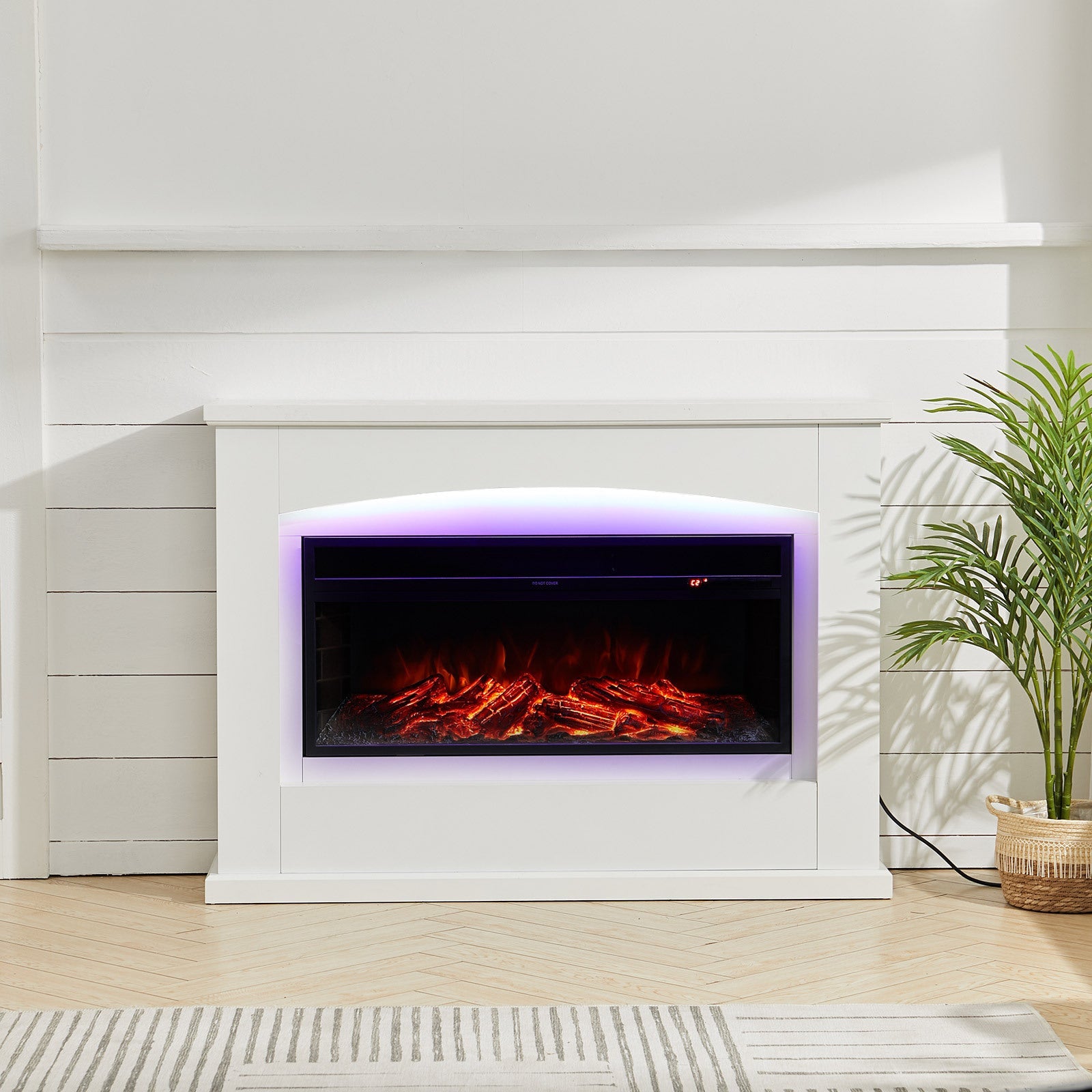 Sophisticated Mantel Electric Fireplace Suite with 7-Colour LED Lights