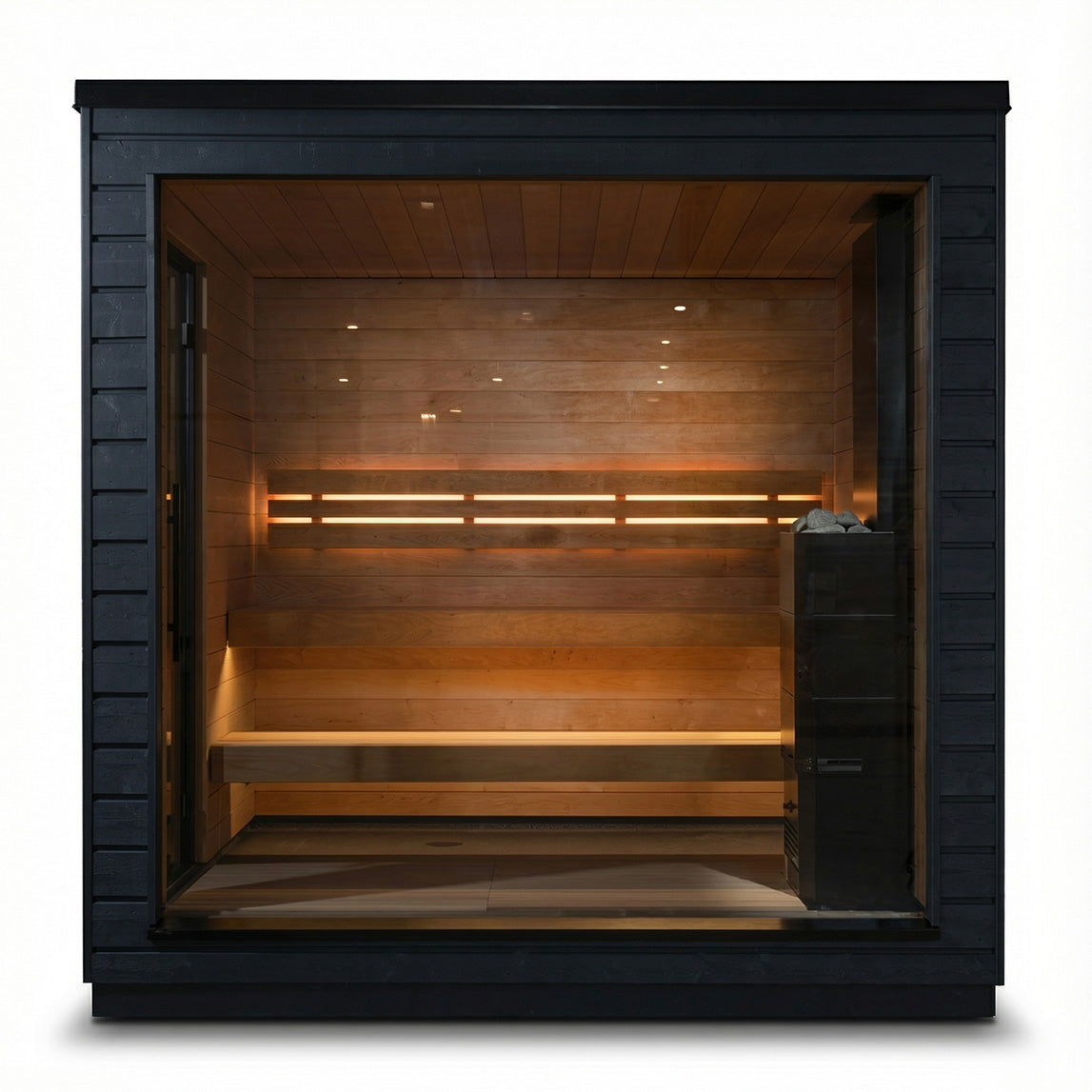 SaunaLife Model G6 Pre Assembled Outdoor Sauna Cabin with Luxury Alder Interior for Up to Five People