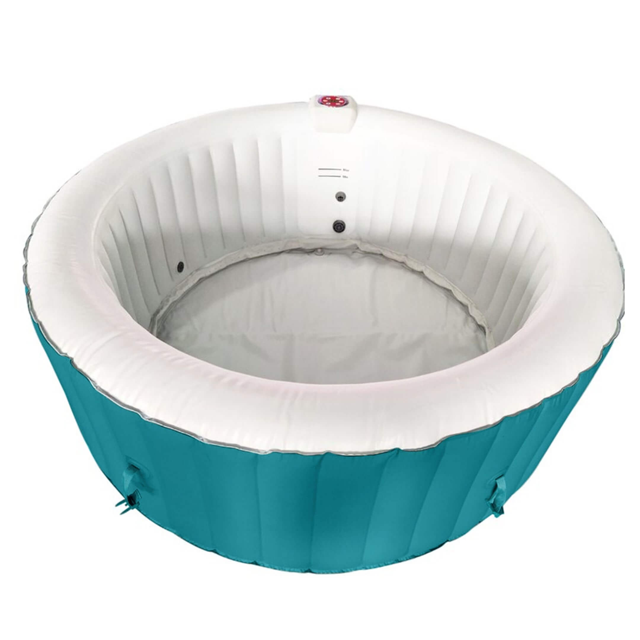 ALEKO Round Inflatable Hot Tub Spa With Cover 2-4 Person - 210 Gallon - Light Blue and White I SPAFAIR