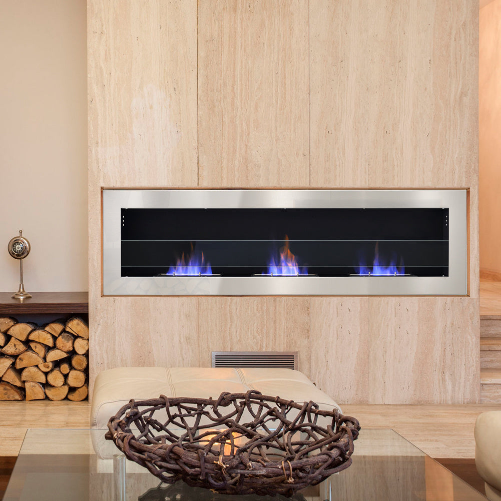 55 Inch Bio Ethanol Wall Mounted Fireplace