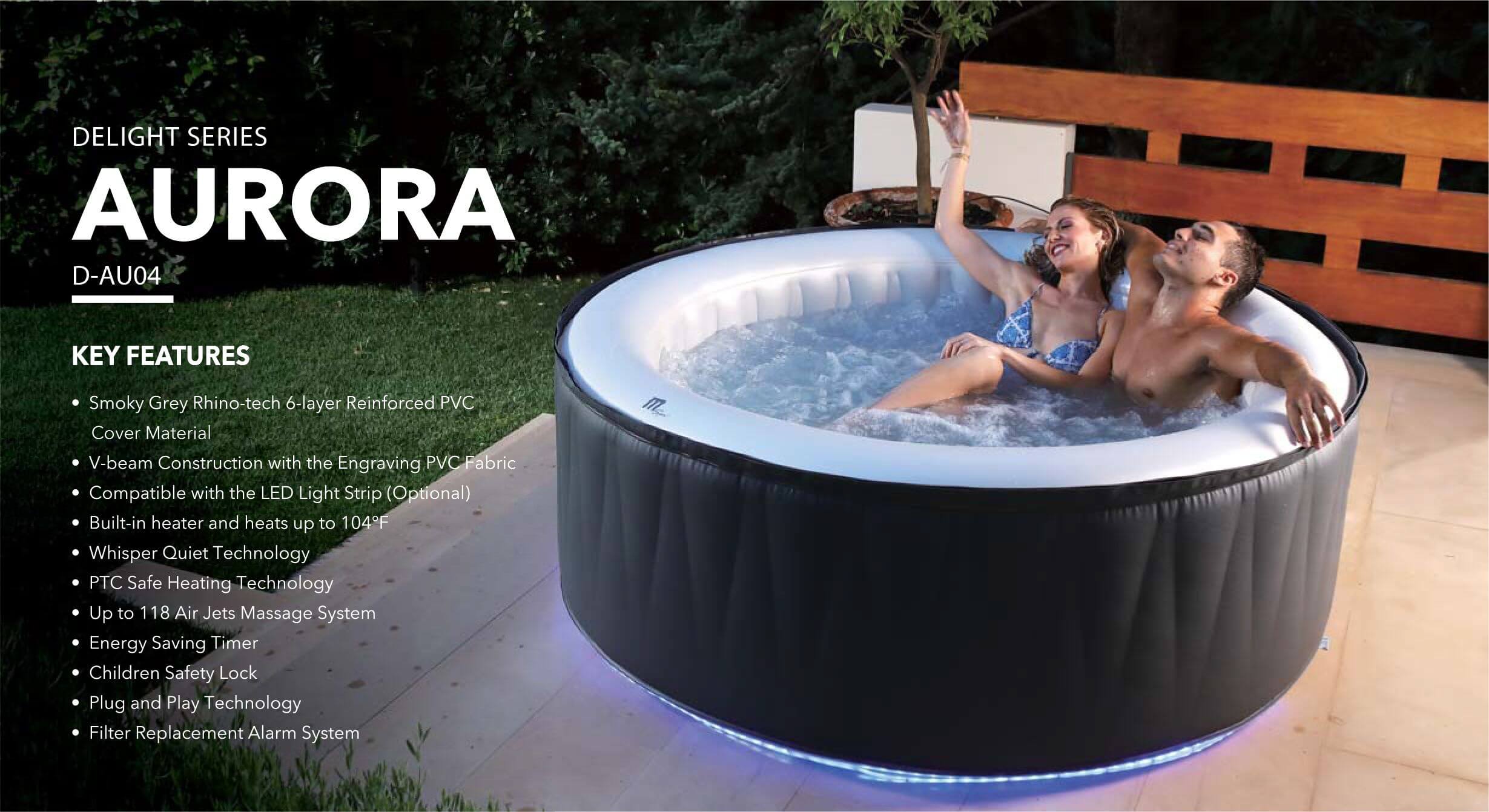 MSPA Blow up Hot Tub for 4-6 People Plug and Play Inflatable Tub 245 Gallon I SPAFAIR
