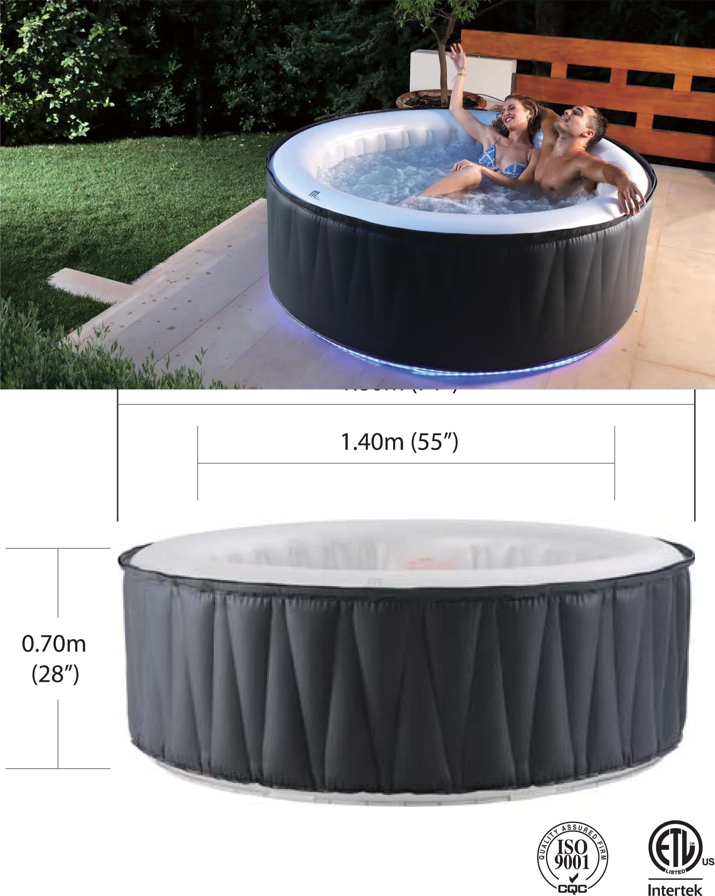 MSPA Blow up Hot Tub for 4-6 People Plug and Play Inflatable Tub 245 Gallon I SPAFAIR