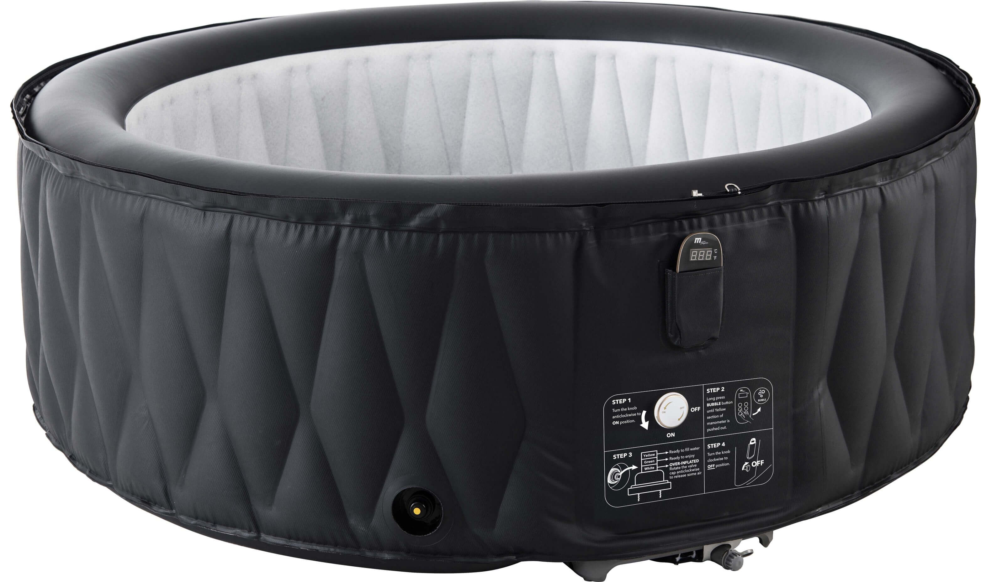 MSPA Round Blow Up Hot Tub for 2-4 People I 184 Gallon I Inflatable Jacuzzi I SPAFAIR