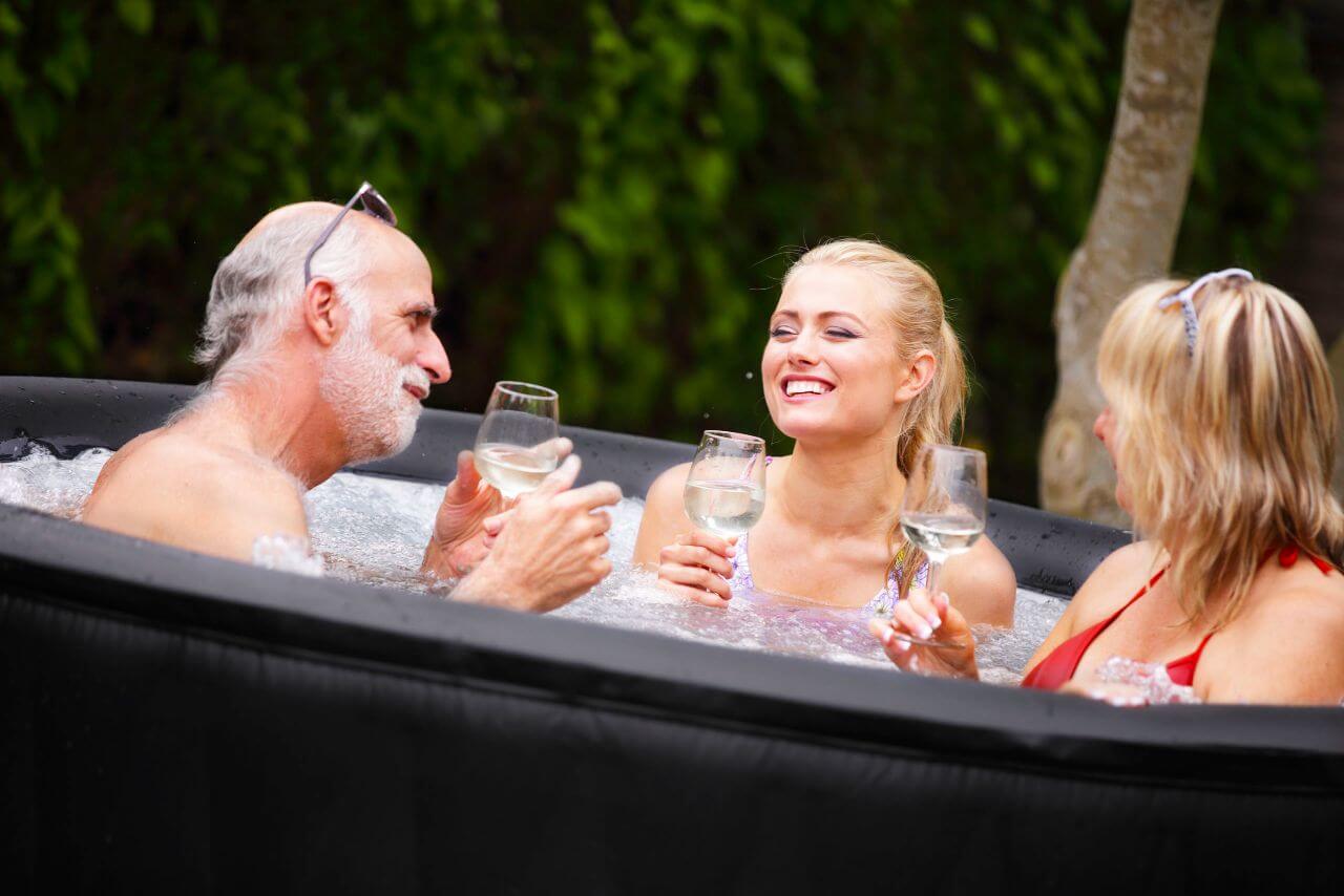 MSPA Round Blow Up Hot Tub for 2-4 People I 184 Gallon I Inflatable Jacuzzi I SPAFAIR