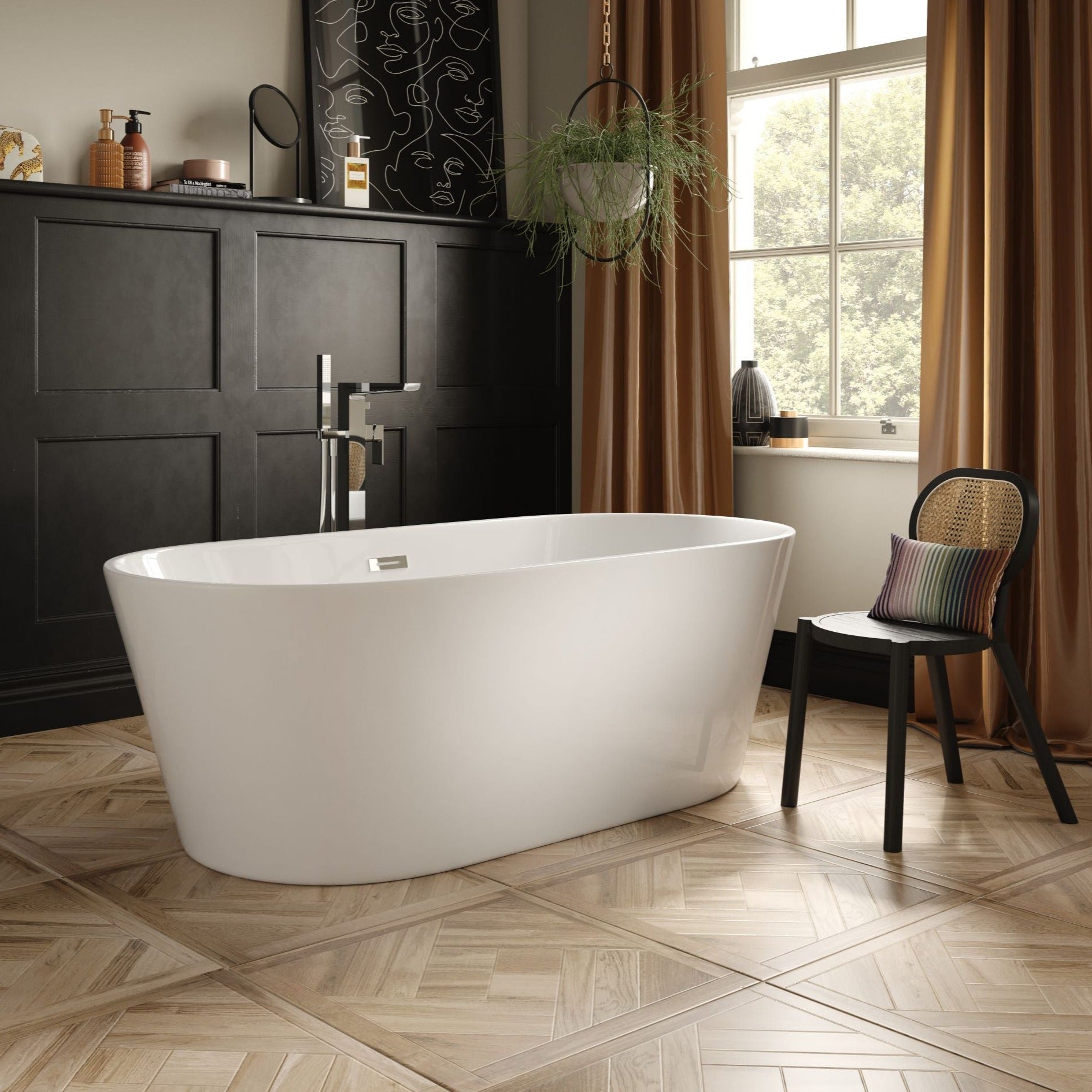 150cm Small freestanding bathtub - Como, 1500 x 750mm