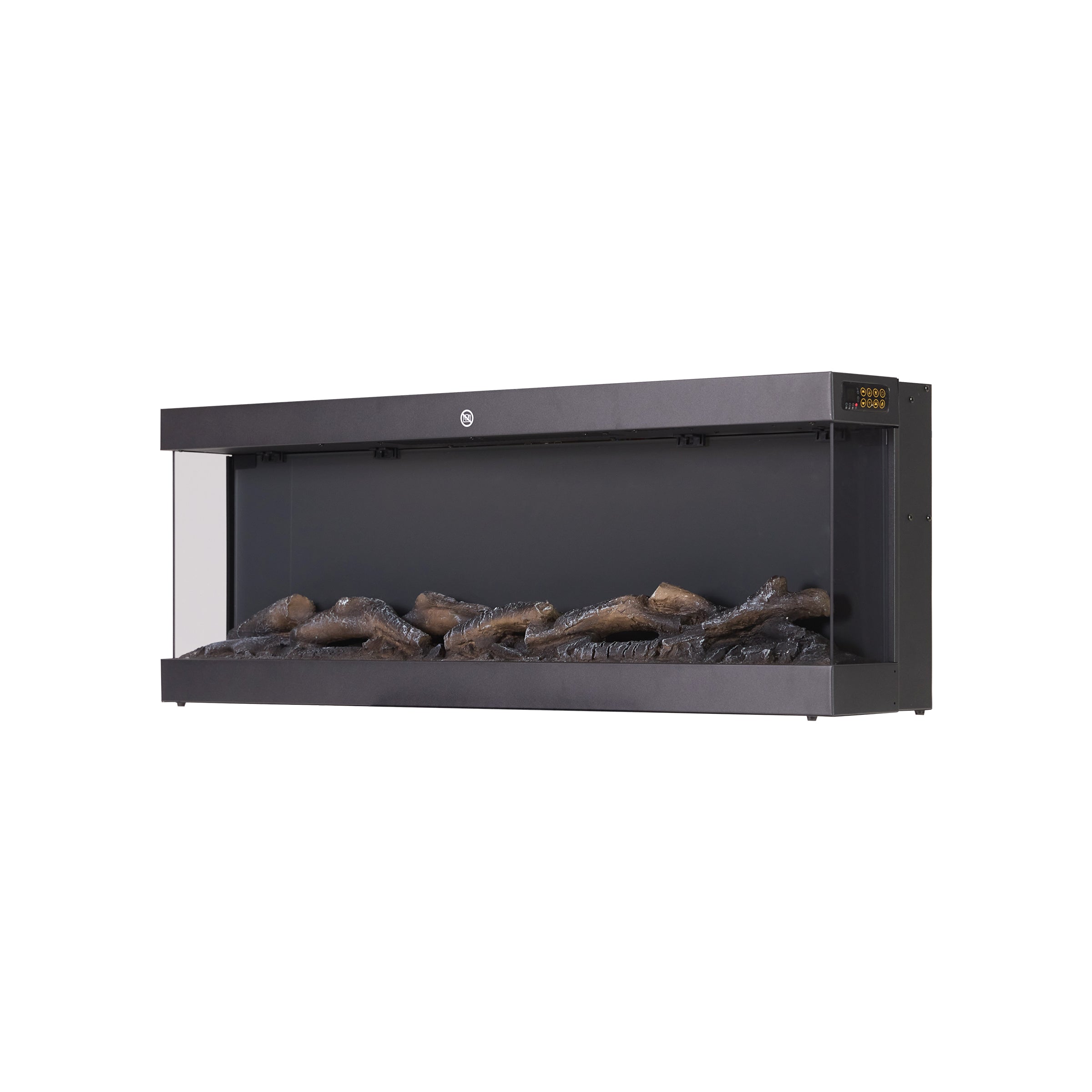 42/48/56/72inch 3-Sided Black/White Electric Fireplace with Remote Control, WiFi Function, Adjustable LED Flames and Heating Modes