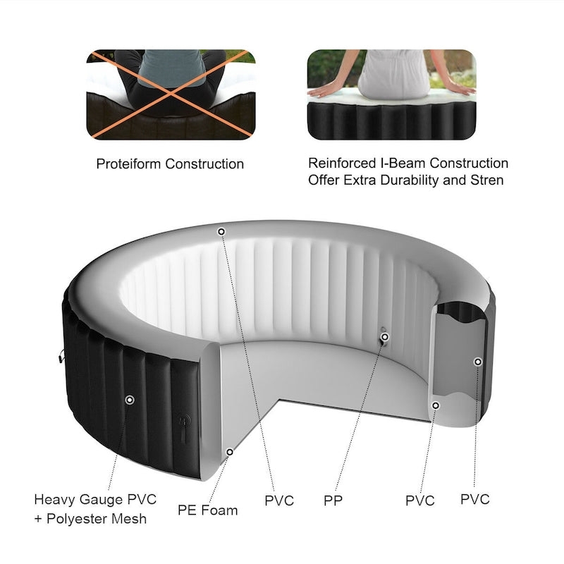 Goplus Inflatable Bubble Massage Spa - 4 people