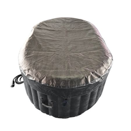 Oval Black Inflatable Hot Tub With Drink Tray and Cover - 2 Person - 145 Gallon