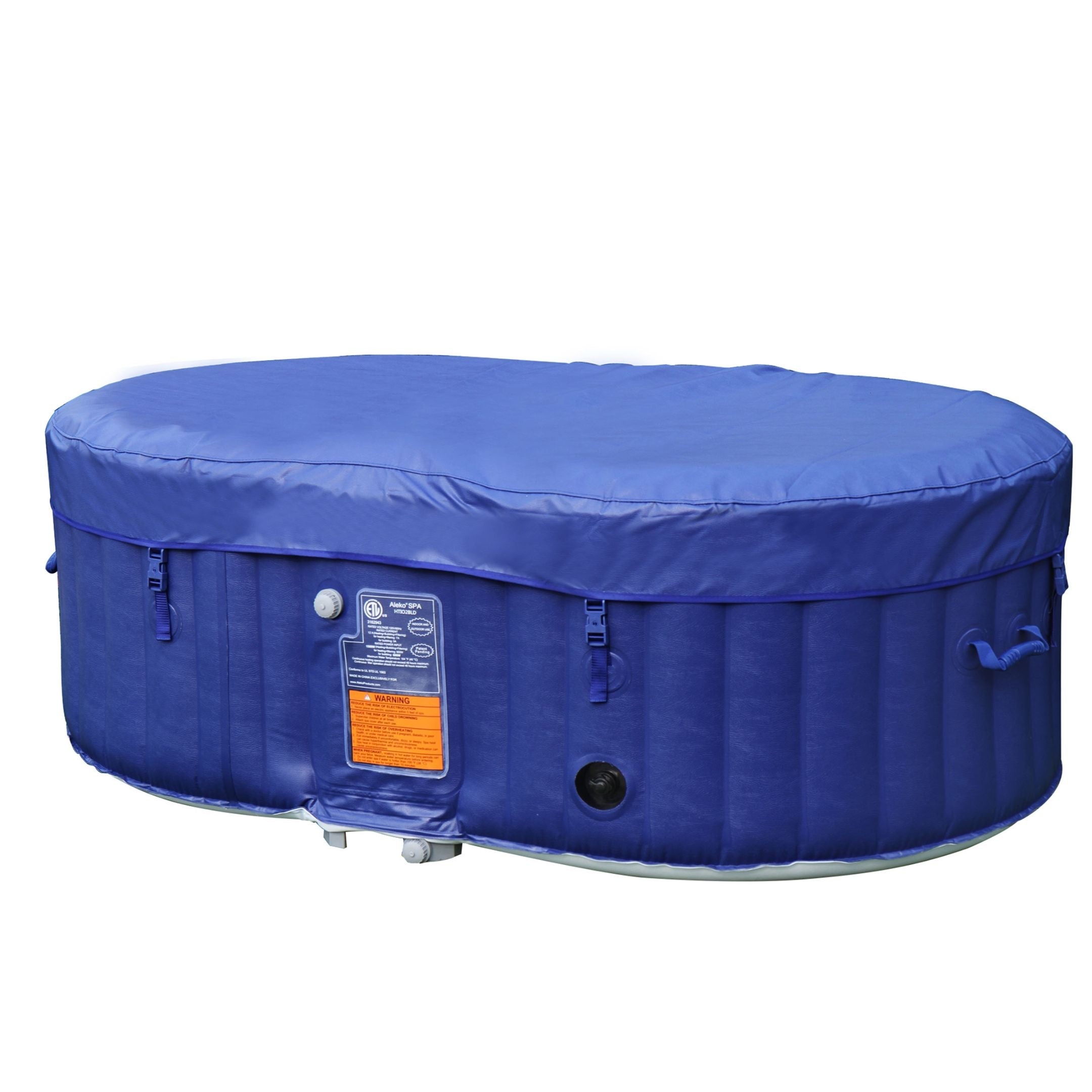 Oval Blue Inflatable Hot Tub With Drink Tray and Cover - 2 Person - 145 Gallon I SPAFAIR