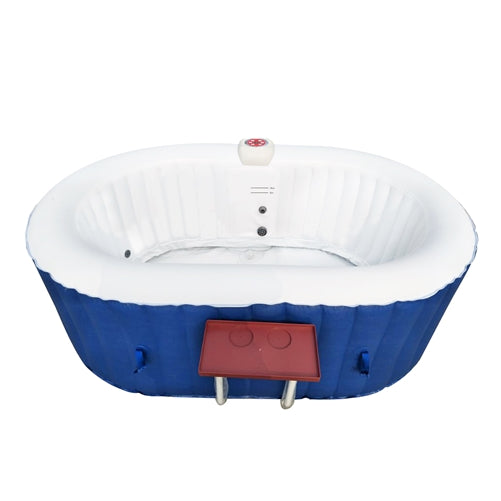 Oval Blue Inflatable Hot Tub With Drink Tray and Cover - 2 Person - 145 Gallon I SPAFAIR