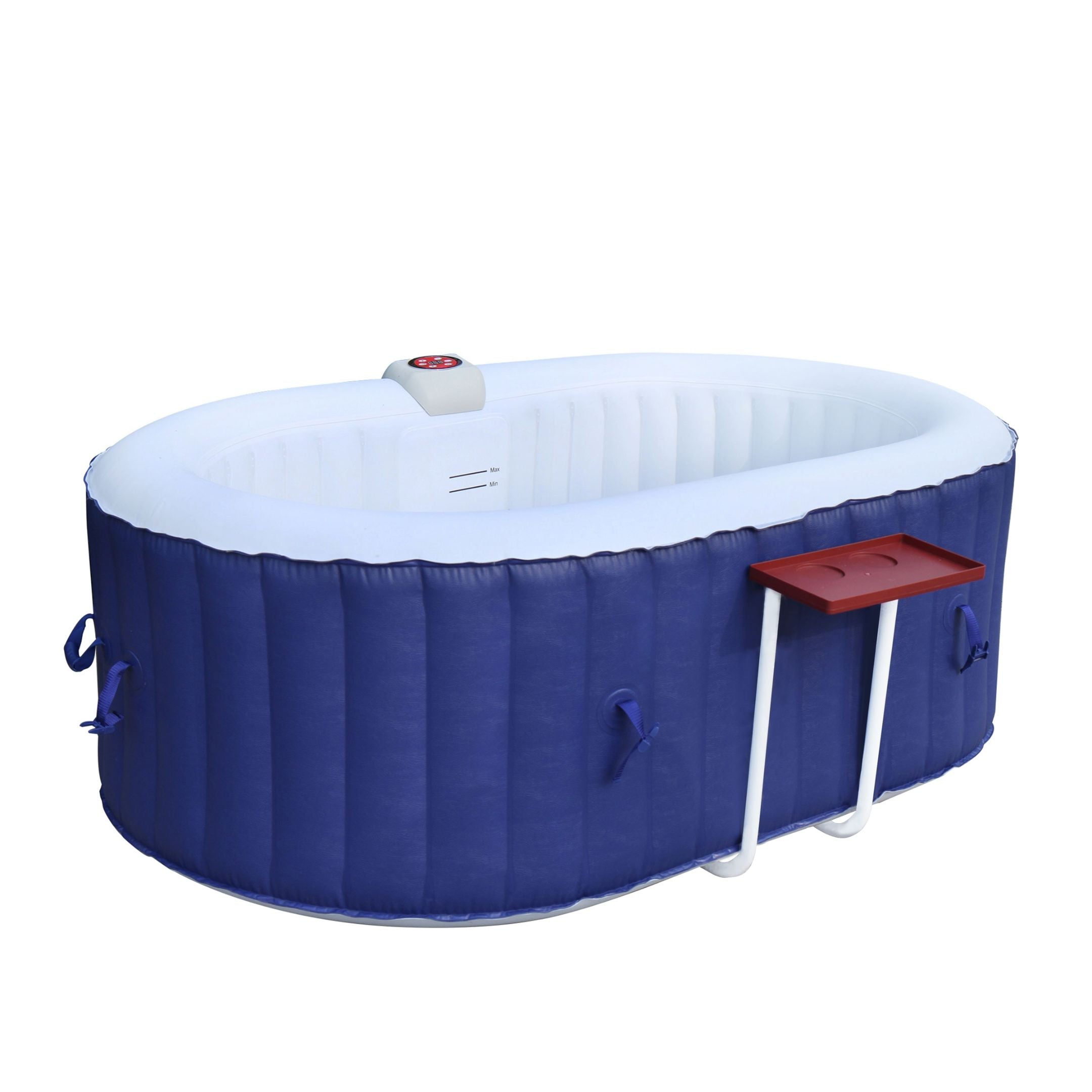 Oval Blue Inflatable Hot Tub With Drink Tray and Cover - 2 Person - 145 Gallon I SPAFAIR
