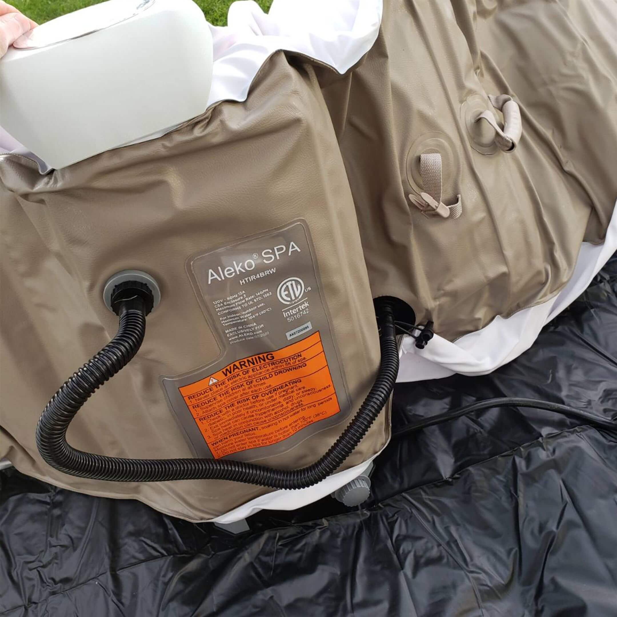 ALEKO Round Inflatable Hot Tub With Cover 2-4 Person - 210 Gallon I SPAFAIR