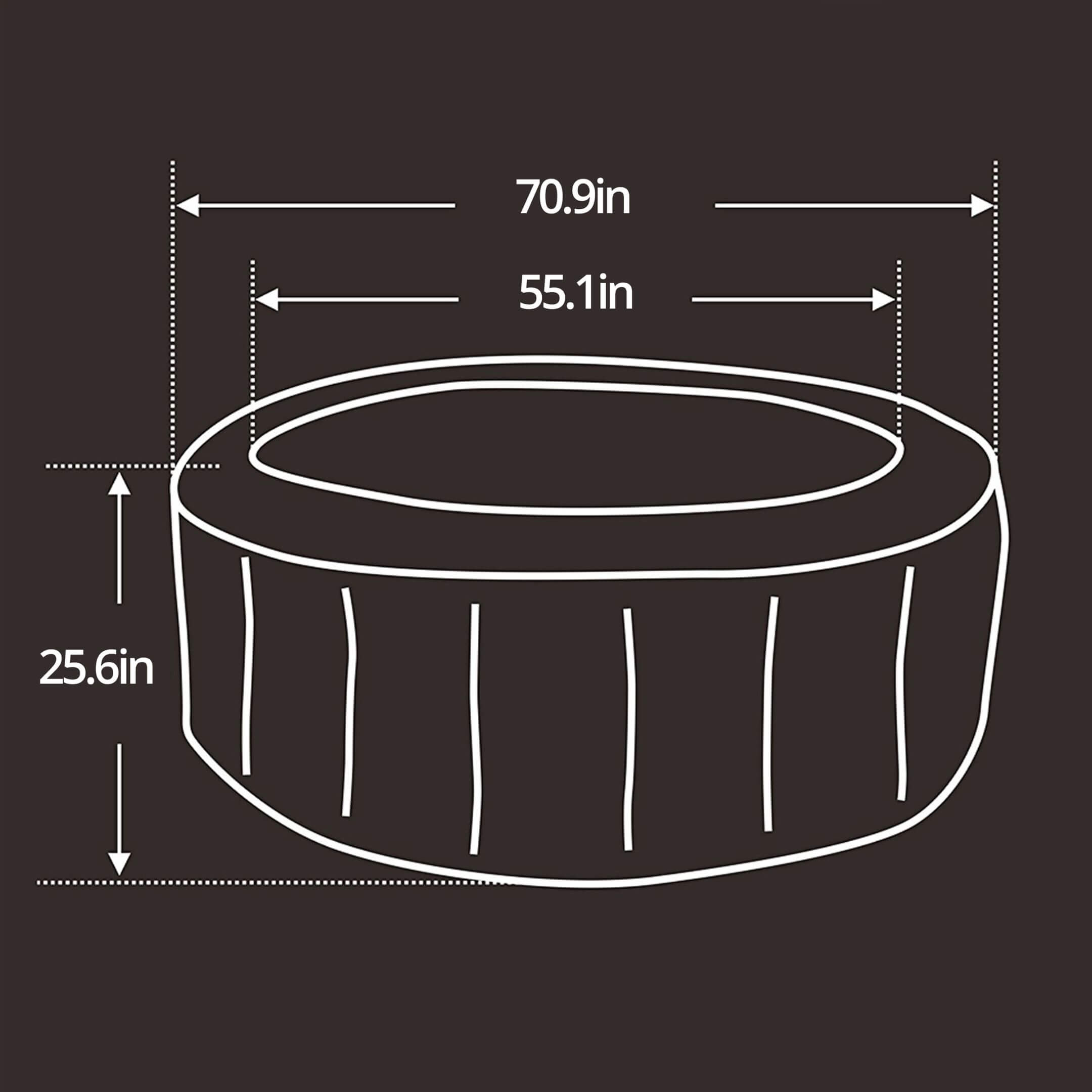 ALEKO Round Inflatable Hot Tub With Cover 2-4 Person - 210 Gallon - Black & White I SPAFAIR