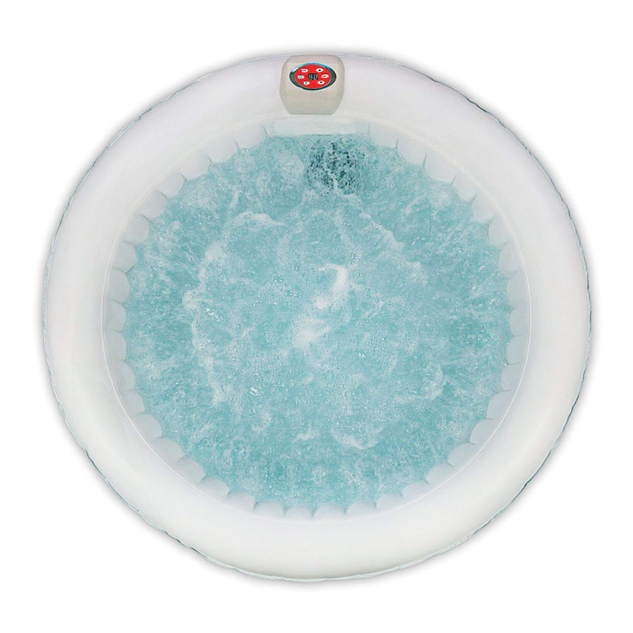 ALEKO Round Inflatable Hot Tub With Cover 2-4 Person - 210 Gallon - Black & White I SPAFAIR