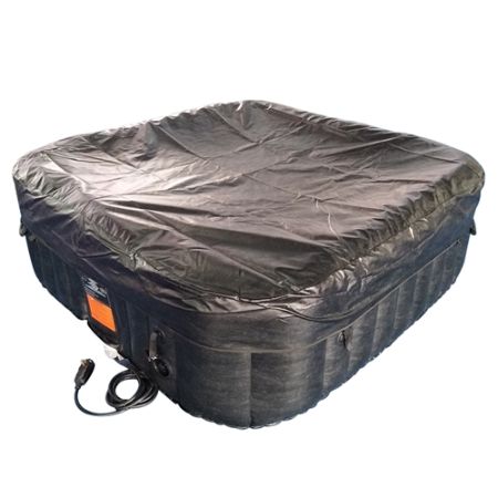ALEKO Square Inflatable Hot Tub 2-4 Person with Cover I 160 Gallon I Black & White I SPAFAIR