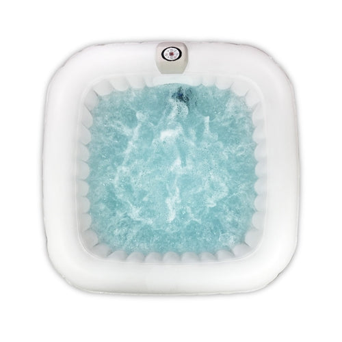 ALEKO Square Inflatable Hot Tub 2-4 Person with Cover I 160 Gallon I Black & White I SPAFAIR