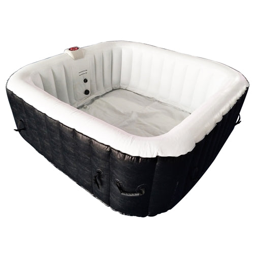 ALEKO Square Inflatable Hot Tub 2-4 Person with Cover I 160 Gallon I Black & White I SPAFAIR