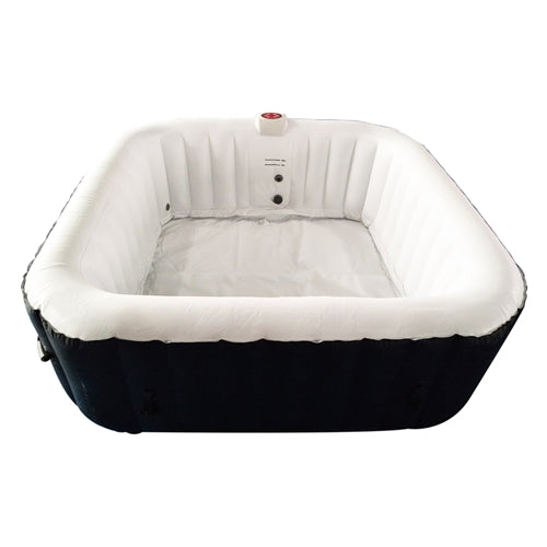 ALEKO Square Inflatable Hot Tub 2-4 Person with Cover I 160 Gallon I Black & White I SPAFAIR