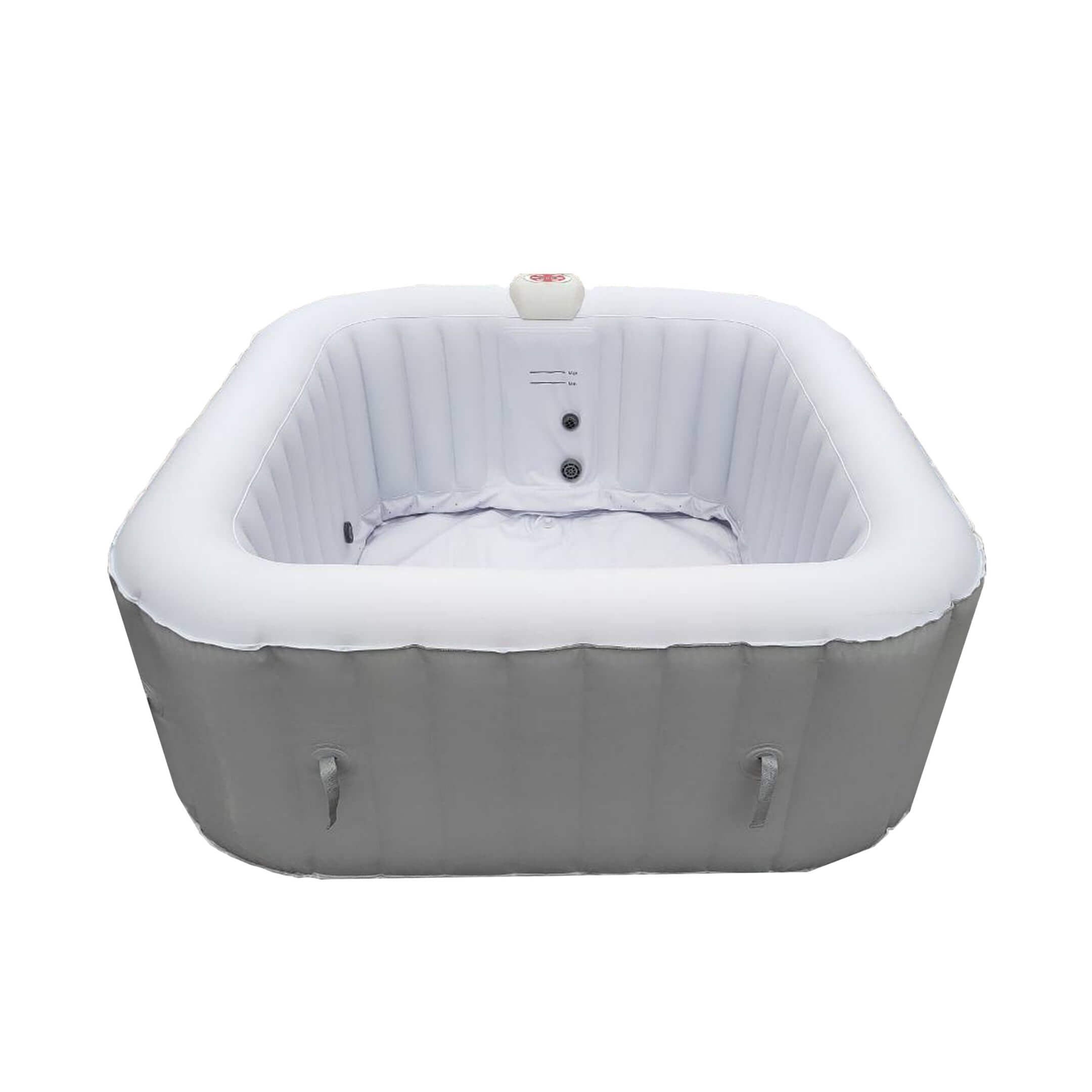 ALEKO Square Inflatable Hot Tub 2-4 Person with Cover I 160 Gallon I Portable Spa I Gray I SPAFAIR