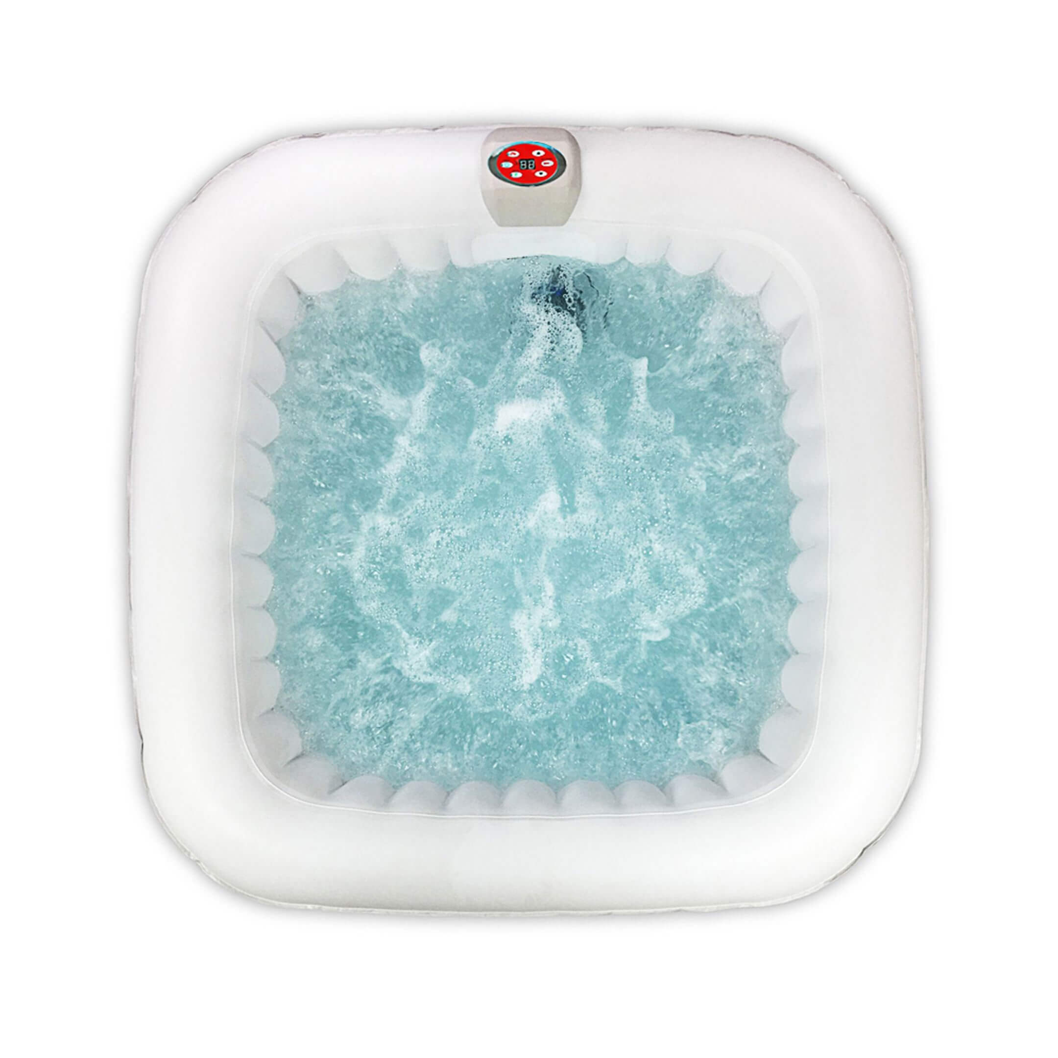 ALEKO Square Inflatable Jetted Hot Tub Spa With Cover - 6 Person - 265 Gallon - Black I SPAFAIR