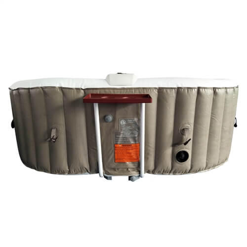 ALEKO Oval Brown & White Inflatable Hot Tub Blow Up Spa - Drink Tray and Cover - 145 Gallon - 2 person I SPAFAIR