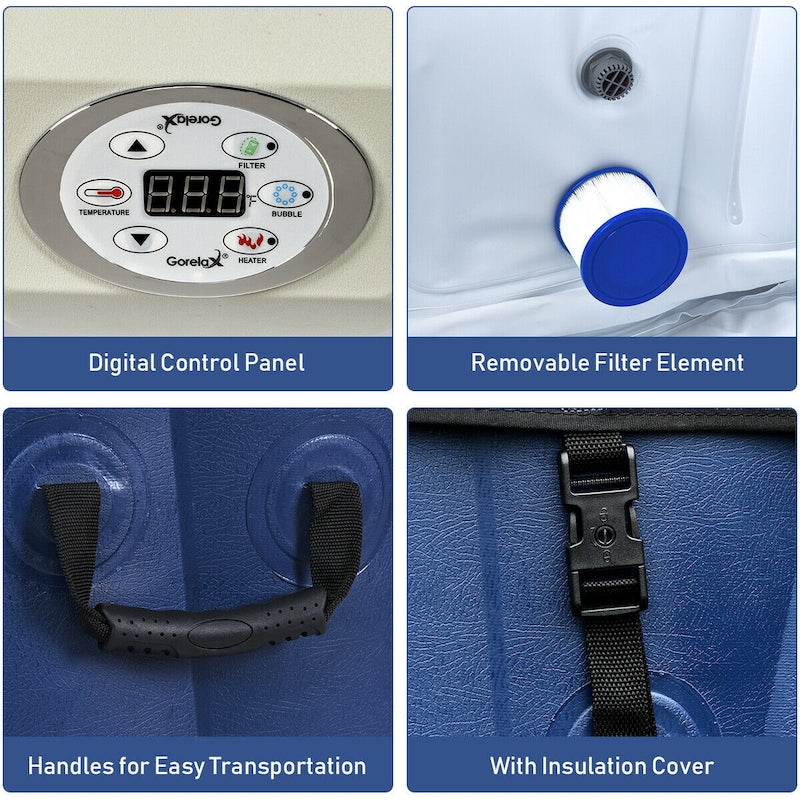 Outdoor Portable Inflatable Hot Tub - 4 people