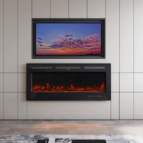 40/50/60/70/80inch Remote-Controlled LED Wall Mounted Electric Fireplace