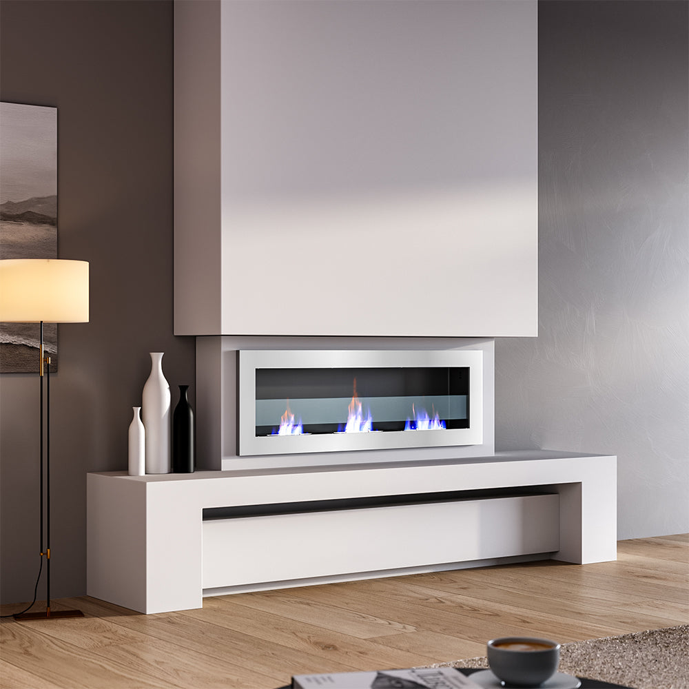 35/47 Inch Bioethanol Stainless Steel Wall Mounted Fireplace