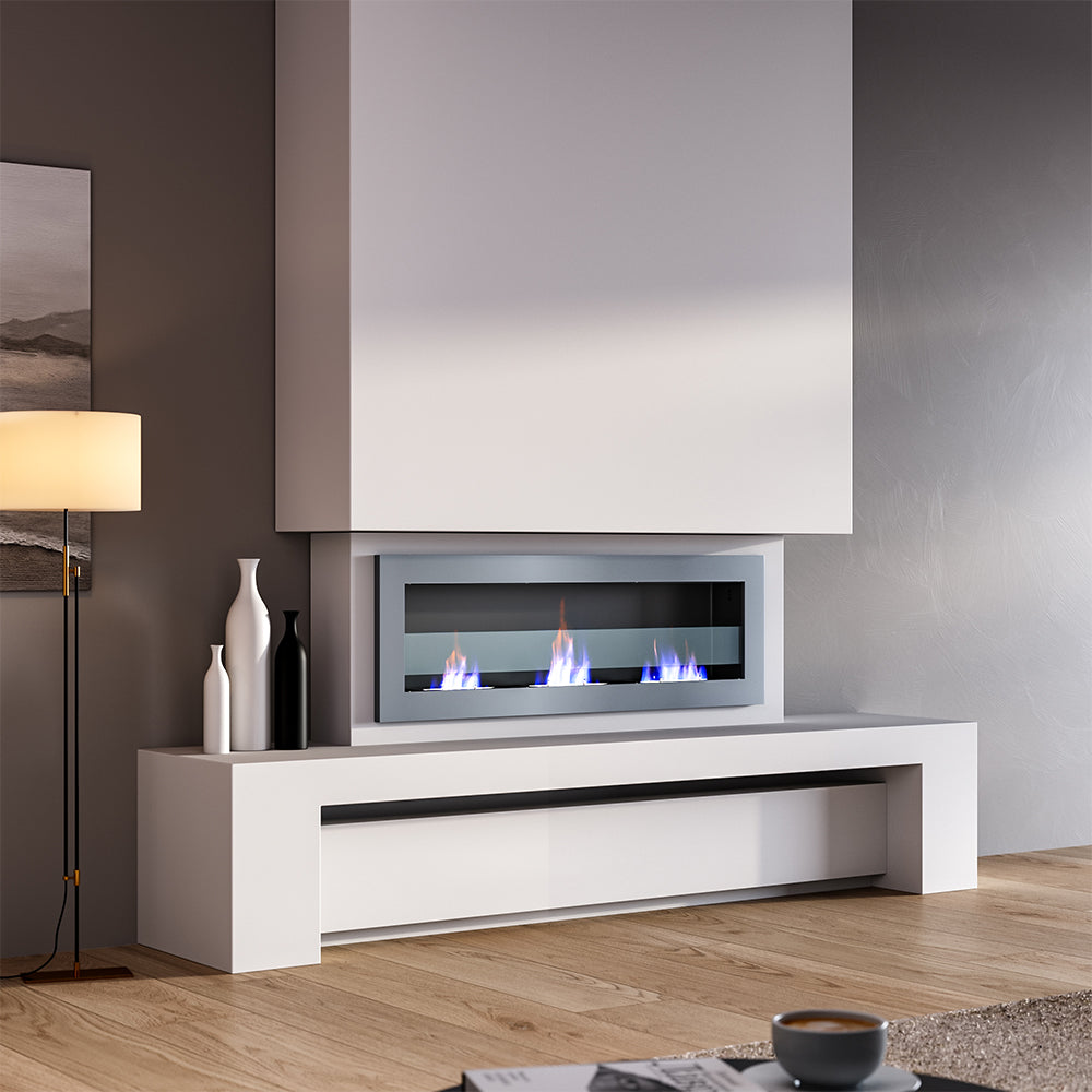 35/47 Inch Bioethanol Stainless Steel Wall Mounted Fireplace