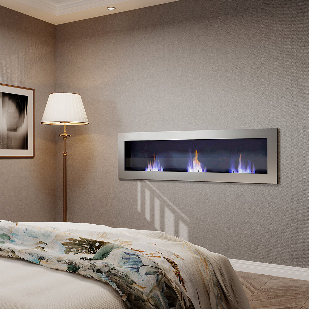 55 Inch Bio Ethanol Wall Mounted Fireplace