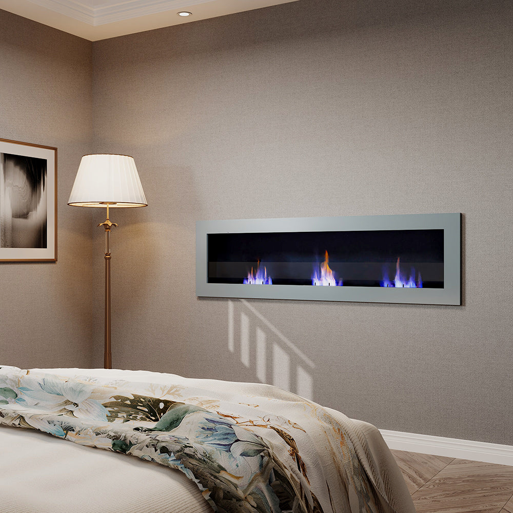 55 Inch Bio Ethanol Wall Mounted Fireplace