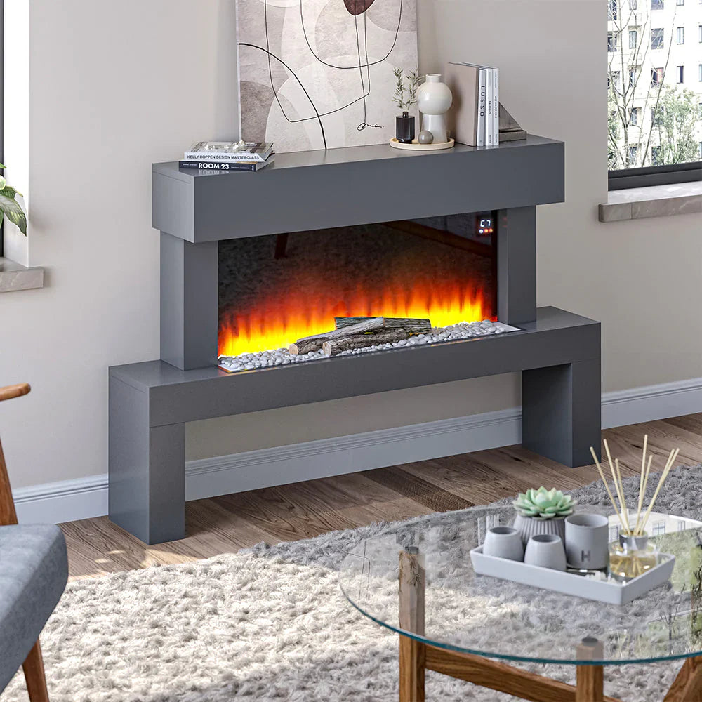 47-Inch Freestanding Electric Fireplace Suite