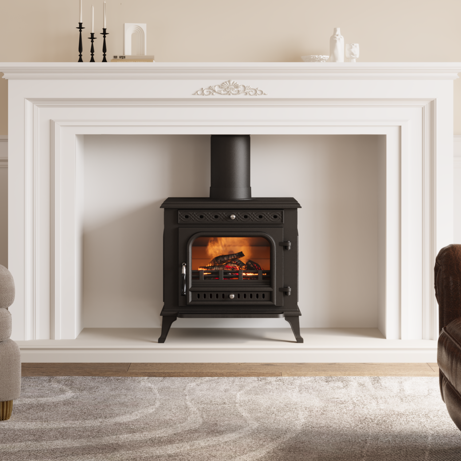 Victorian Cast Iron Fireplace Insert | DEFRA Approved & 79% Efficient