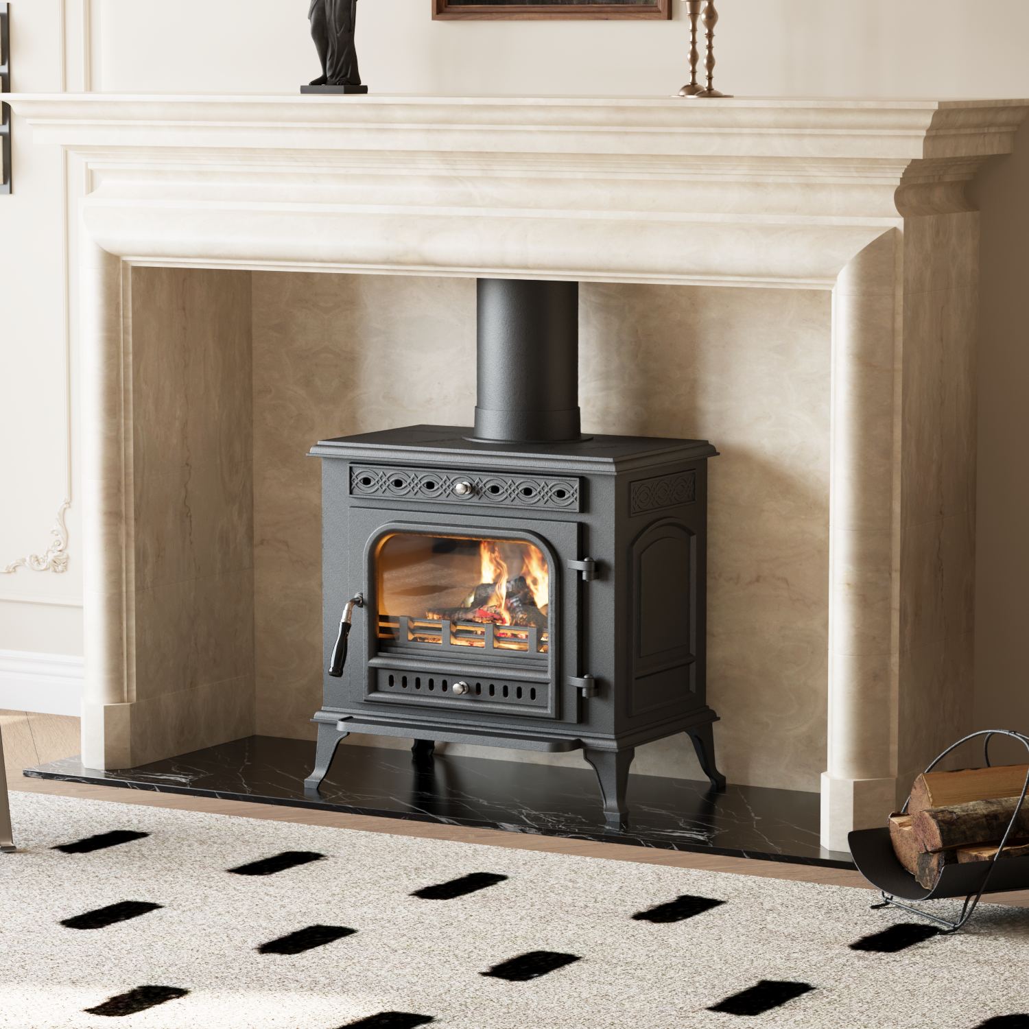 Victorian Cast Iron Fireplace Insert | DEFRA Approved & 79% Efficient