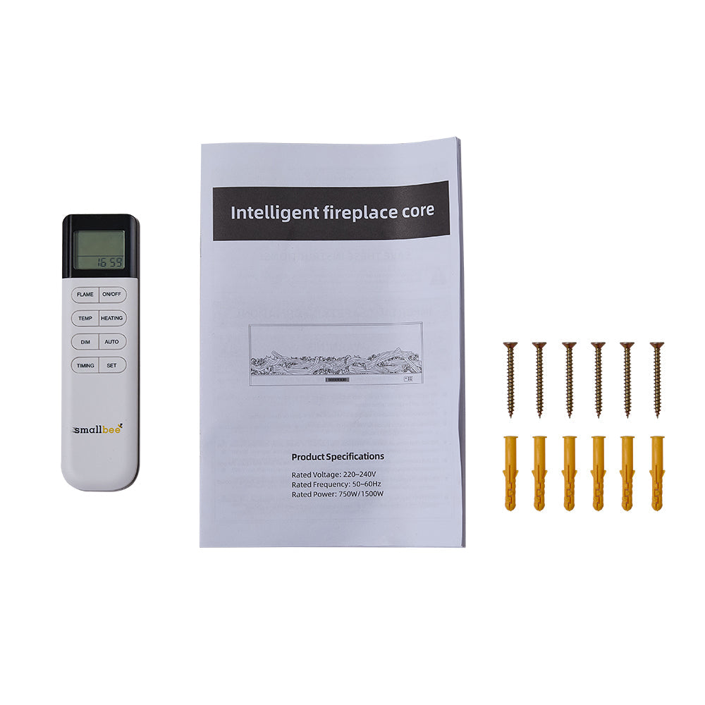 33/46/58inch WiFi Electric Fireplace with LED Display, Realistic Flame Effect & App Control