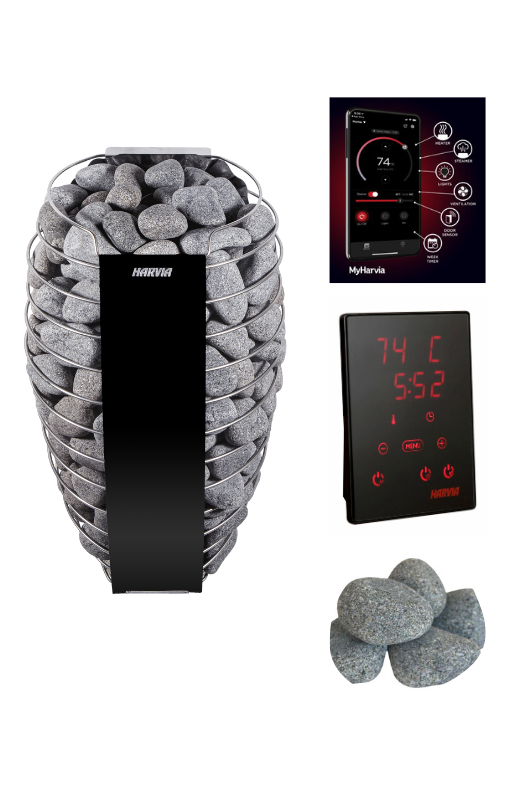 Harvia Spirit SP60E Electric Sauna Heater Package