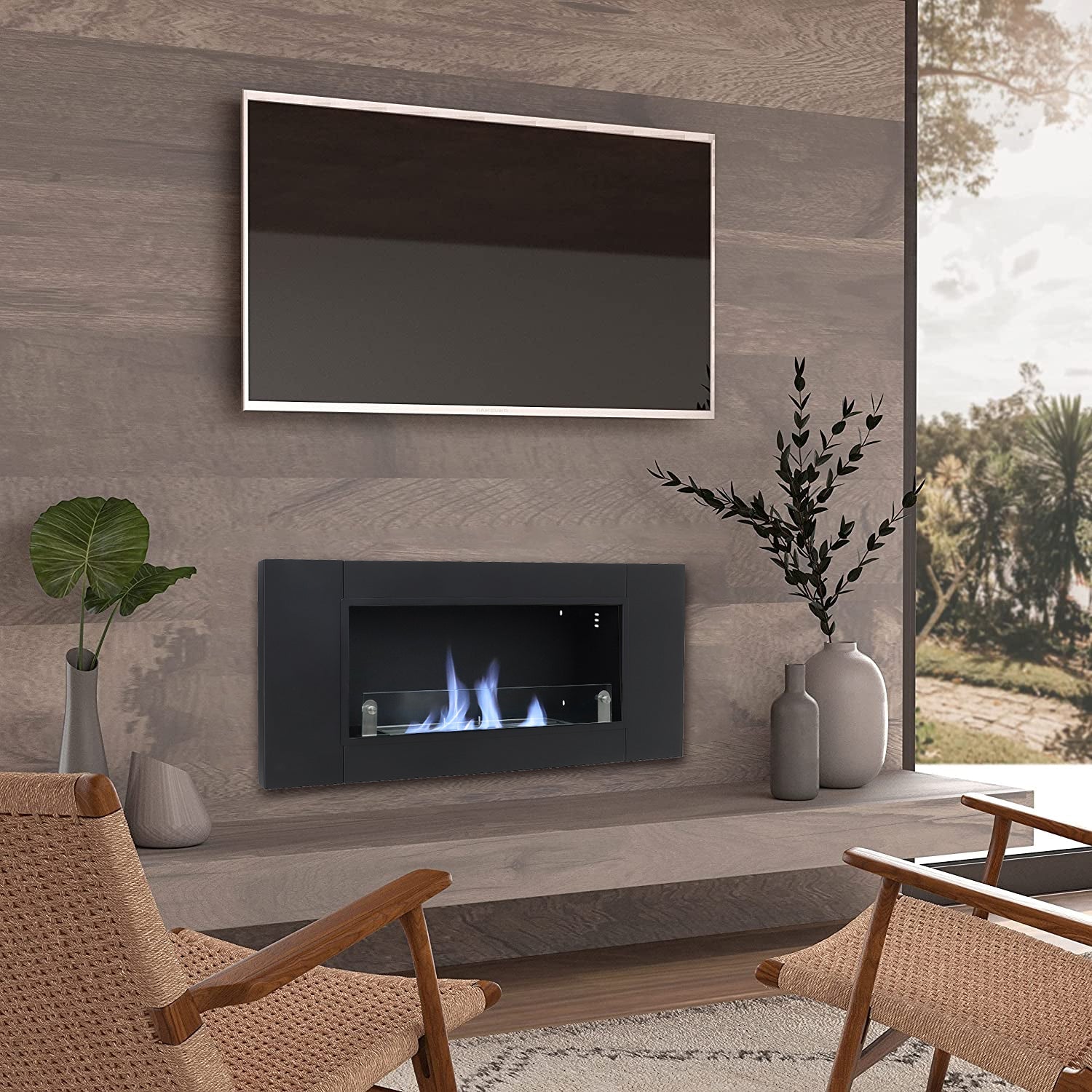 43 Inch Bio-Ethanol Wall Mount  Fireplace