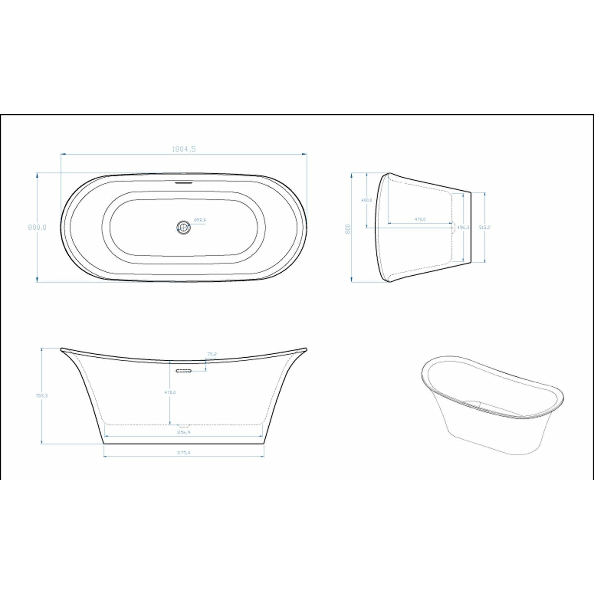 Black Freestanding Bath with Optional Plinth