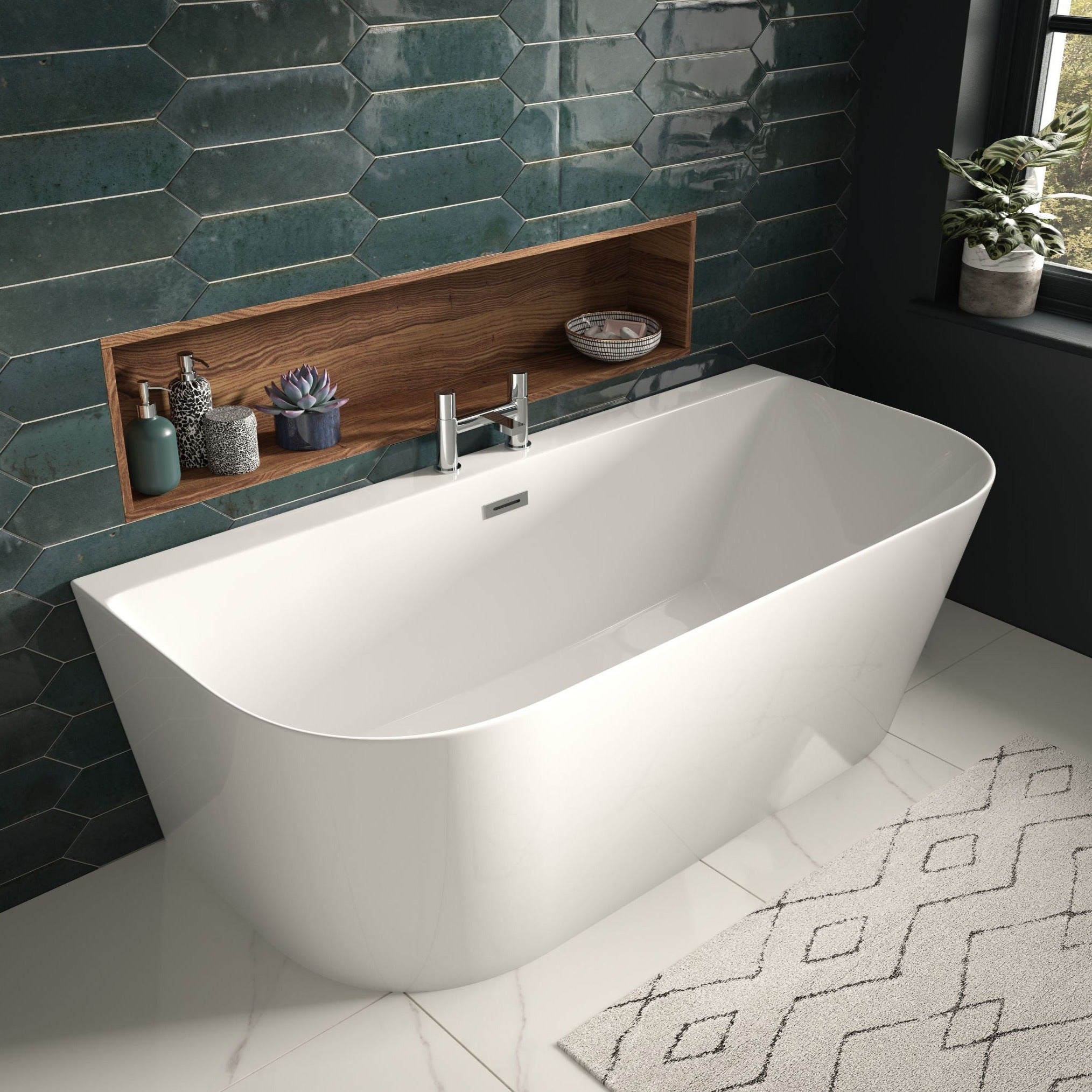 D-shape freestanding bath - 1600 x 800mm