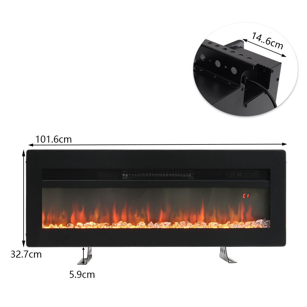 Livingroom Linear Wall Mounted Electric Fireplace with LED Flames
