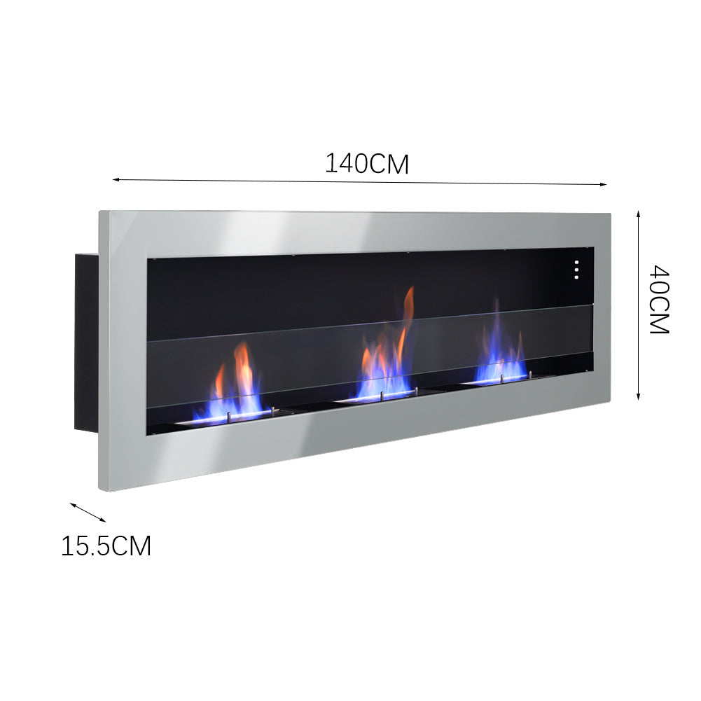 55 Inch Bio Ethanol Wall Mounted Fireplace