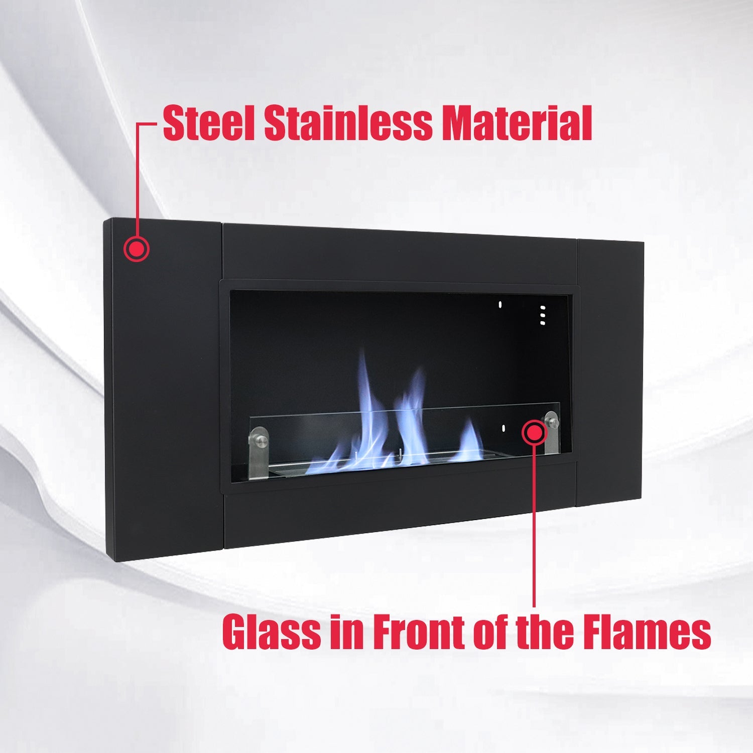43 Inch Bio-Ethanol Wall Mount  Fireplace